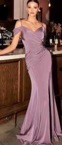 MARIGOLD LILAC RED ROSE OFF SHOULDER formal FITTED STRETCH GOWN